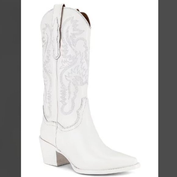 JEFFREY CAMPBELL Dagget Boot Western Cowgirl Boots White 9.5 MSRP $270 - Picture 4 of 13